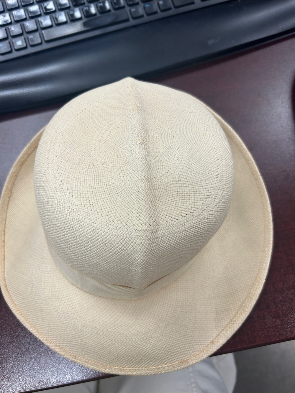 Panama Jack Natural Cream Straw Fedora Hat